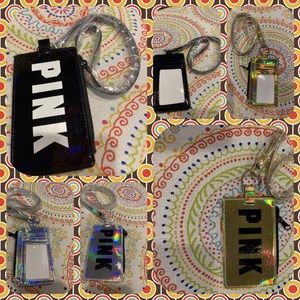 1 left! BNIP Pink VS GOLD ID Zippered Lanyard